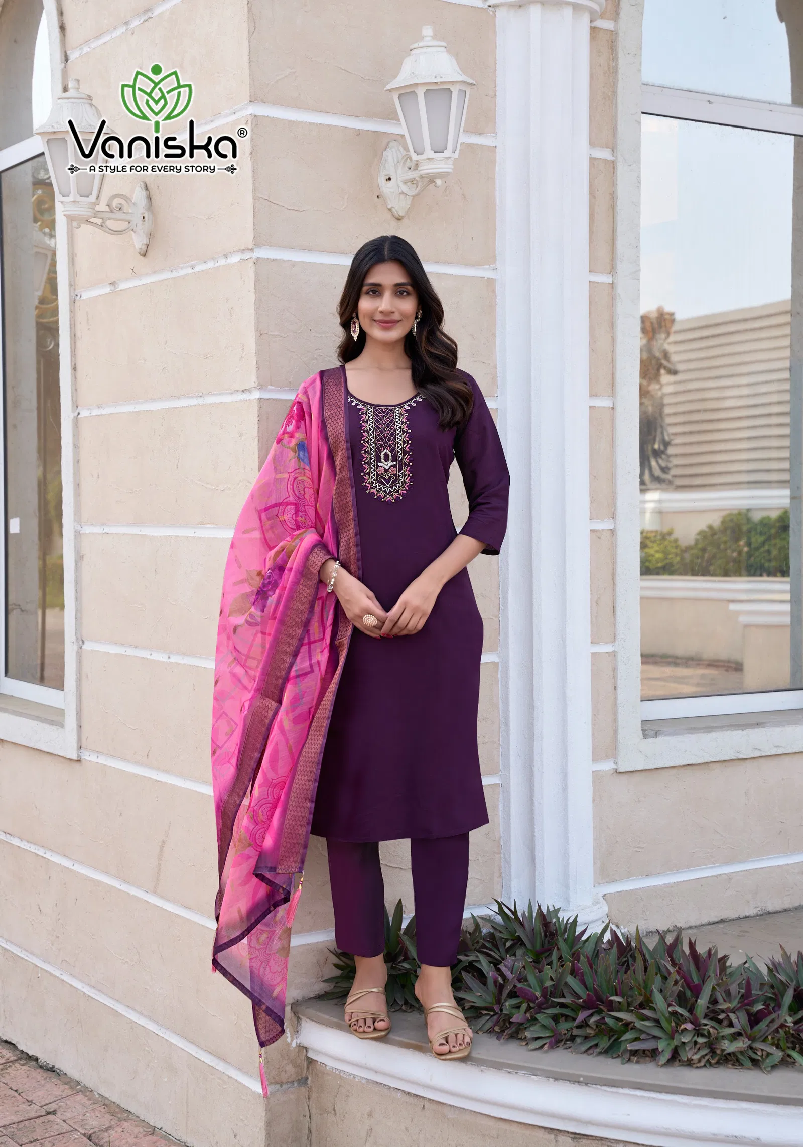 Mahek Vol 1 By Vaniska Roman Silk Kurti With Bottom Dupatta Suppliers In India